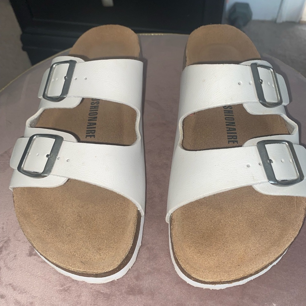White Double Strap Sandals
